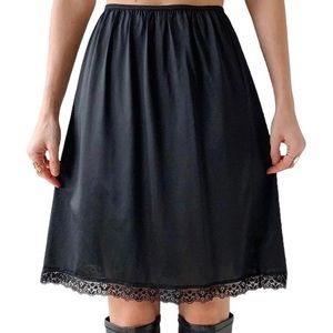 vintage black slip skirt